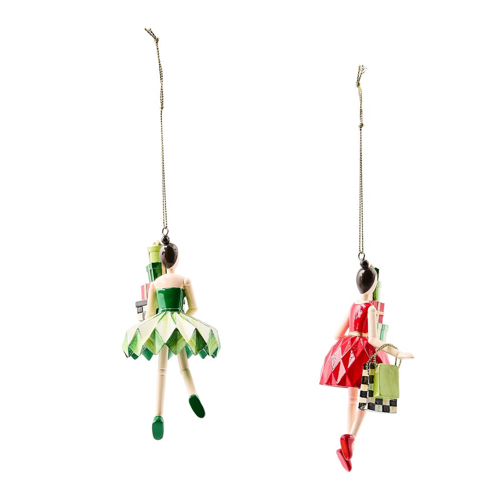 Check It Out Shopper Lady Ornaments, Set of 2 - Image 2
