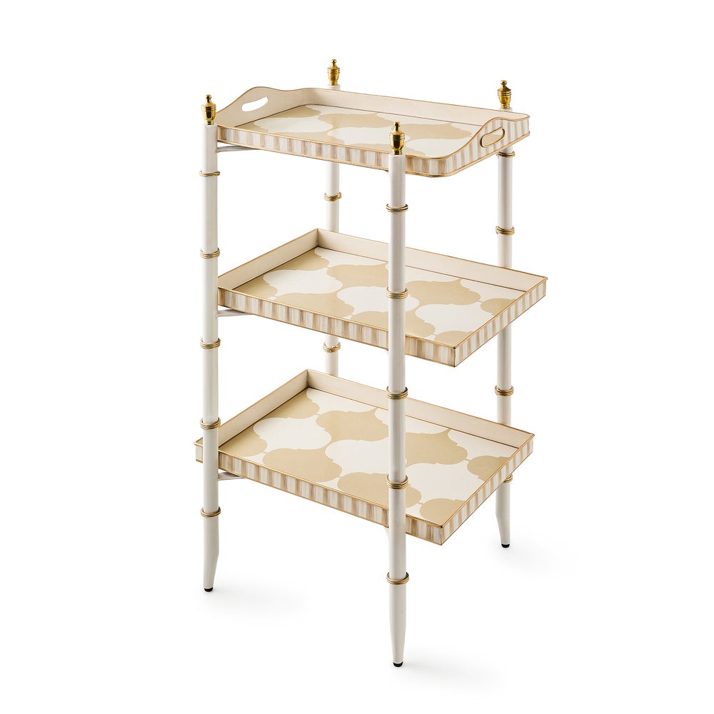 MACKENZIE-CHILDS Mackenzie-chilllds Mocha 3-Tier Tray Table