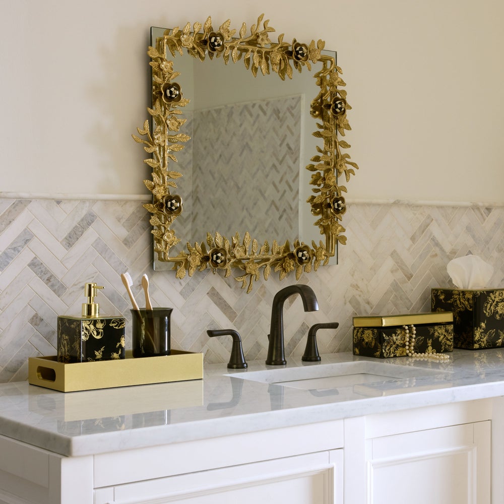 MACKENZIE-CHILDS Mackenzie-chilllds Petal Square Gold Wall Mirror - Image 2