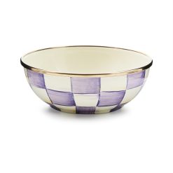 Mackenzie-chilllds Violet Check Enamel Everyday Bowl