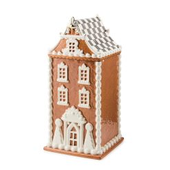 MACKENZIE-CHILDS Mackenzie-chilllds Gingerbread House Ceramic Cookie Jar