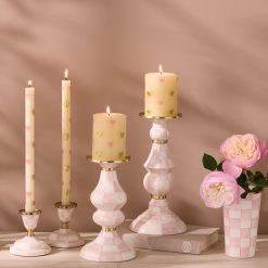 Alternative view of MACKENZIE-CHILDS Mackenzie-chilllds Pink Hearts 4?? Pillar Candle