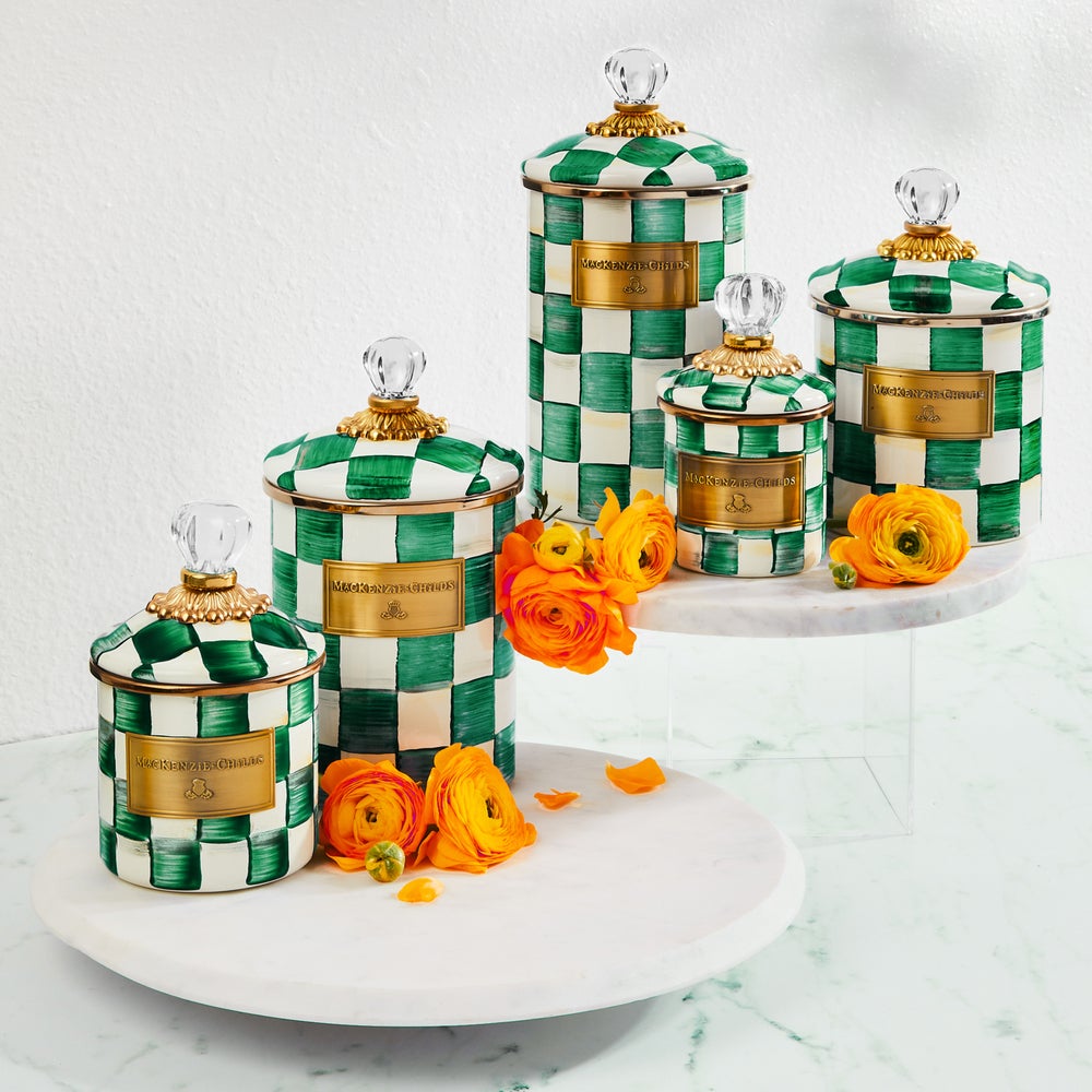 Emerald Check Enamel Canisters - Image 14