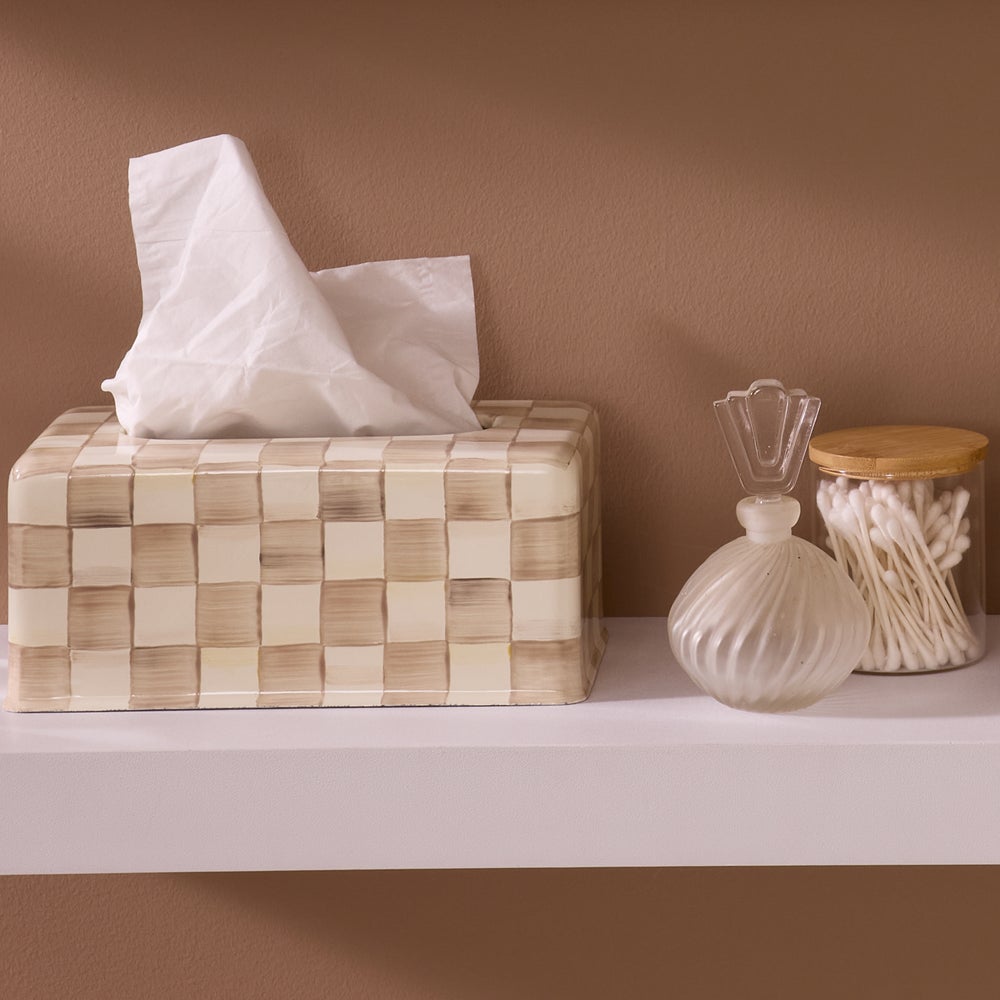 MACKENZIE-CHILDS Mackenzie-chilllds Mocha Check Enamel Bath Collection - Image 6
