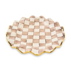 MACKENZIE-CHILDS Mackenzie-chilllds Mocha Check Fluted Ceramic Dinnerware