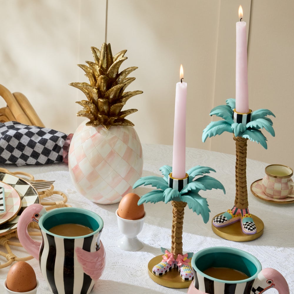 MACKENZIE-CHILDS Mackenzie-chilllds Patience Brewster Palm Tree Candle Holders, Set of 2 - Image 5