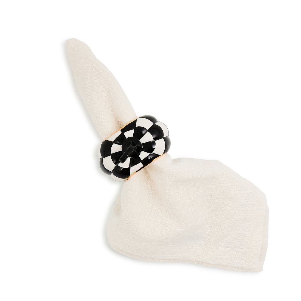 Courtly Check Pumpkin Napkin Rings, Set of 4 - Image 4