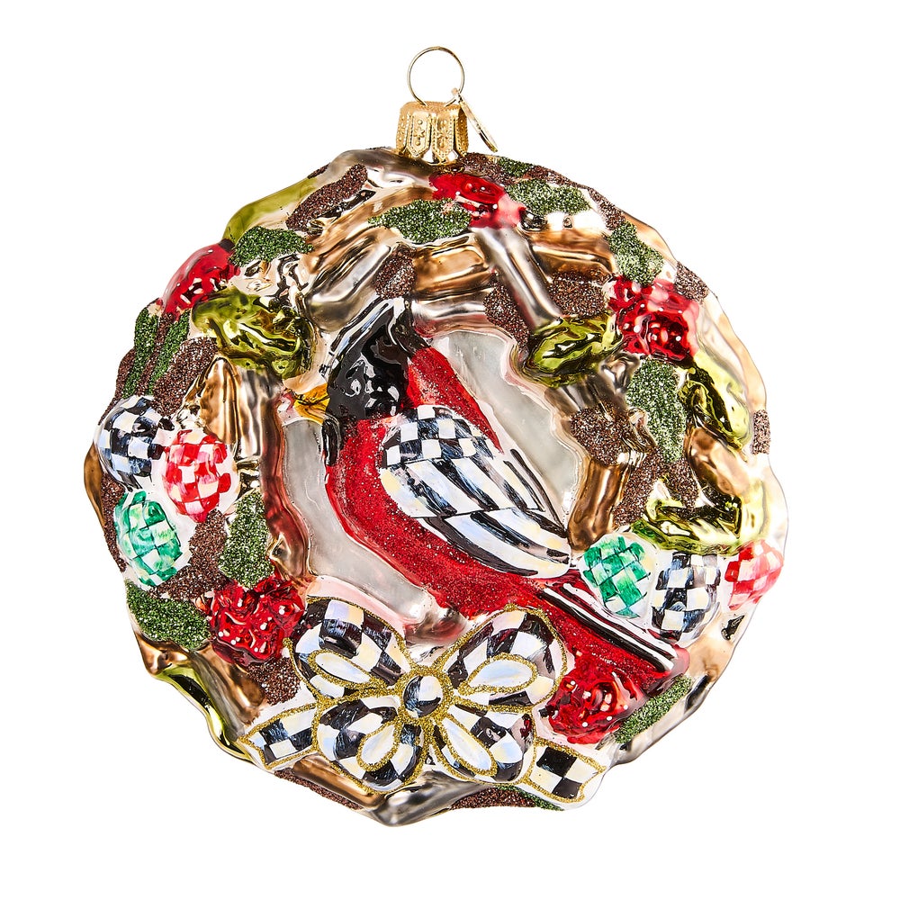 2025 MacKenzie-Childs Wreath Glass Ornament - Image 2