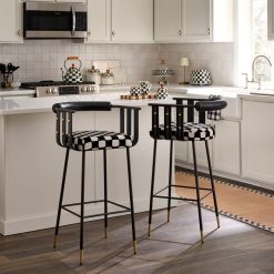 Alternative view of MACKENZIE-CHILDS Mackenzie-chilllds Flatiron Gambit Bar Stool