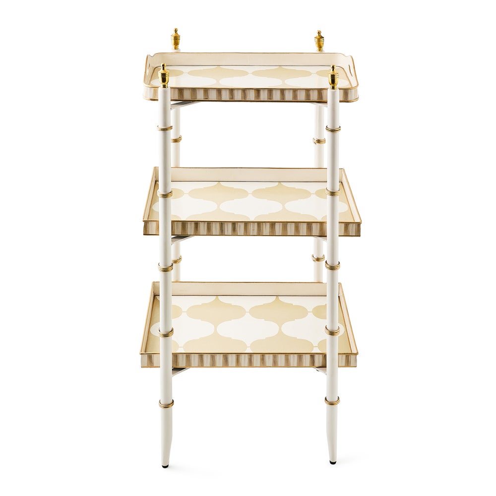 MACKENZIE-CHILDS Mackenzie-chilllds Mocha 3-Tier Tray Table - Image 4