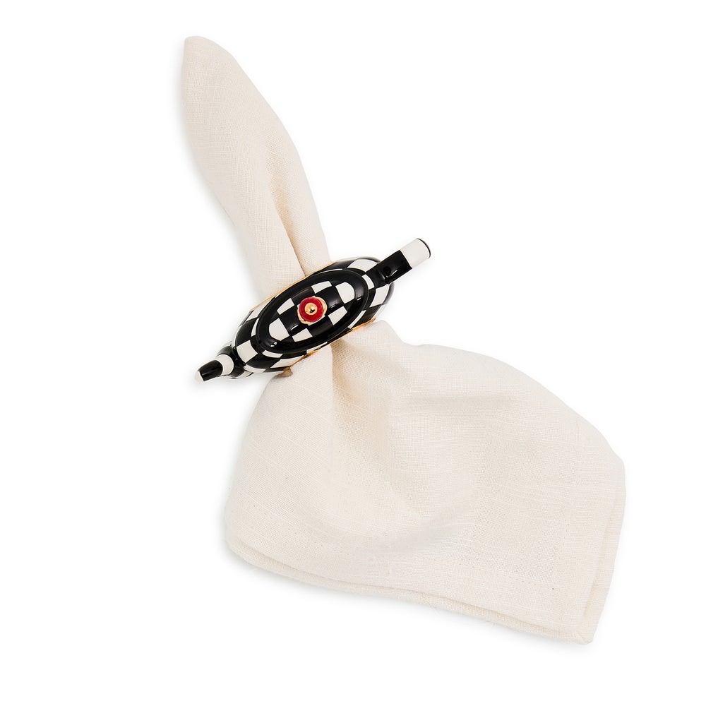 Courtly Check Teapot Napkin Rings, Set of 4 - Image 2