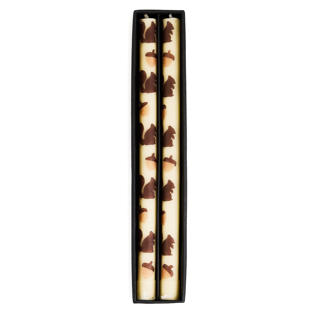 Mackenzie-chilllds Squirrels & Acorns Dinner Candles, Set of 2 - Image 2