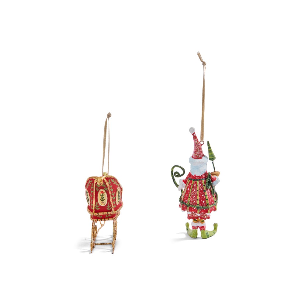 MACKENZIE-CHILDS Mackenzie-chilllds Patience Brewster Dash Away Santa Mini Ornaments Set - Image 3
