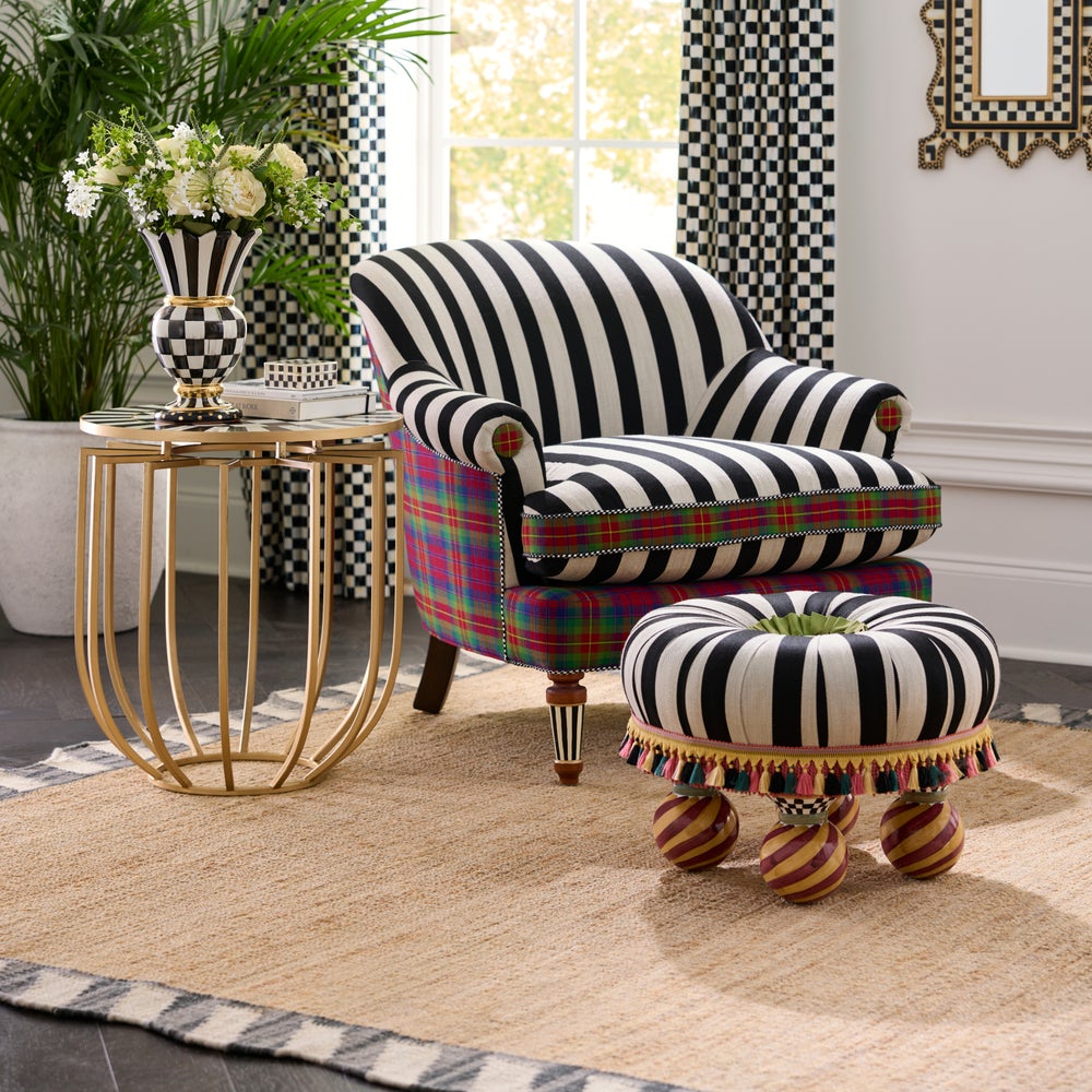 MACKENZIE-CHILDS Mackenzie-chilllds Jute Scalloped Black & White Rug - Image 9