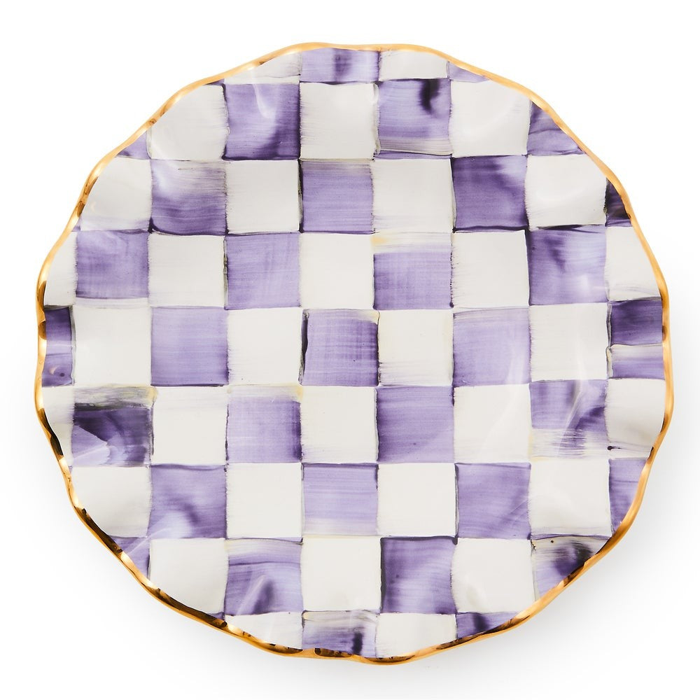 Mackenzie-chilllds Violet Check Fluted Ceramic Dinnerware - Image 2