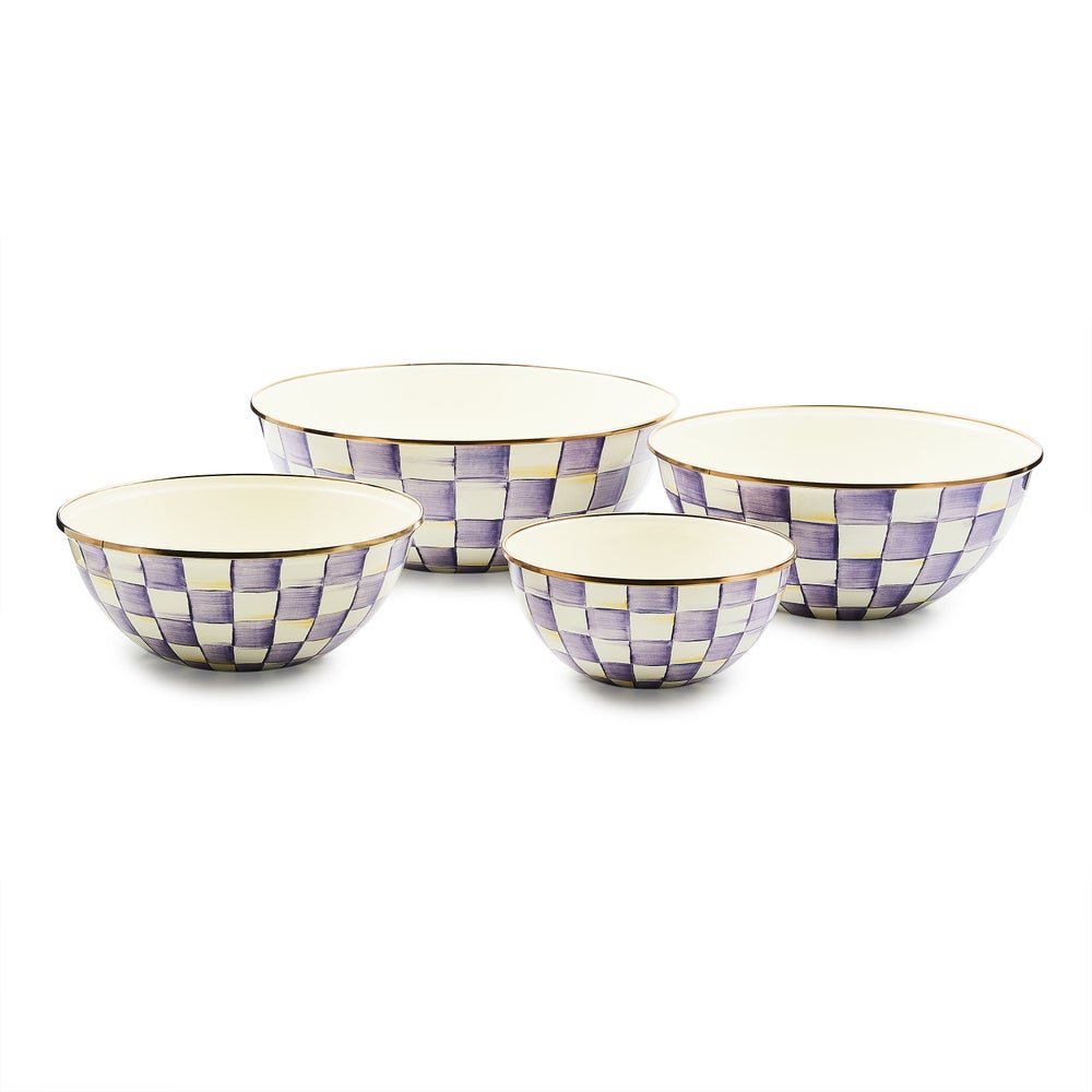 Mackenzie-chilllds Violet Check Enamel Everyday Bowl - Image 12