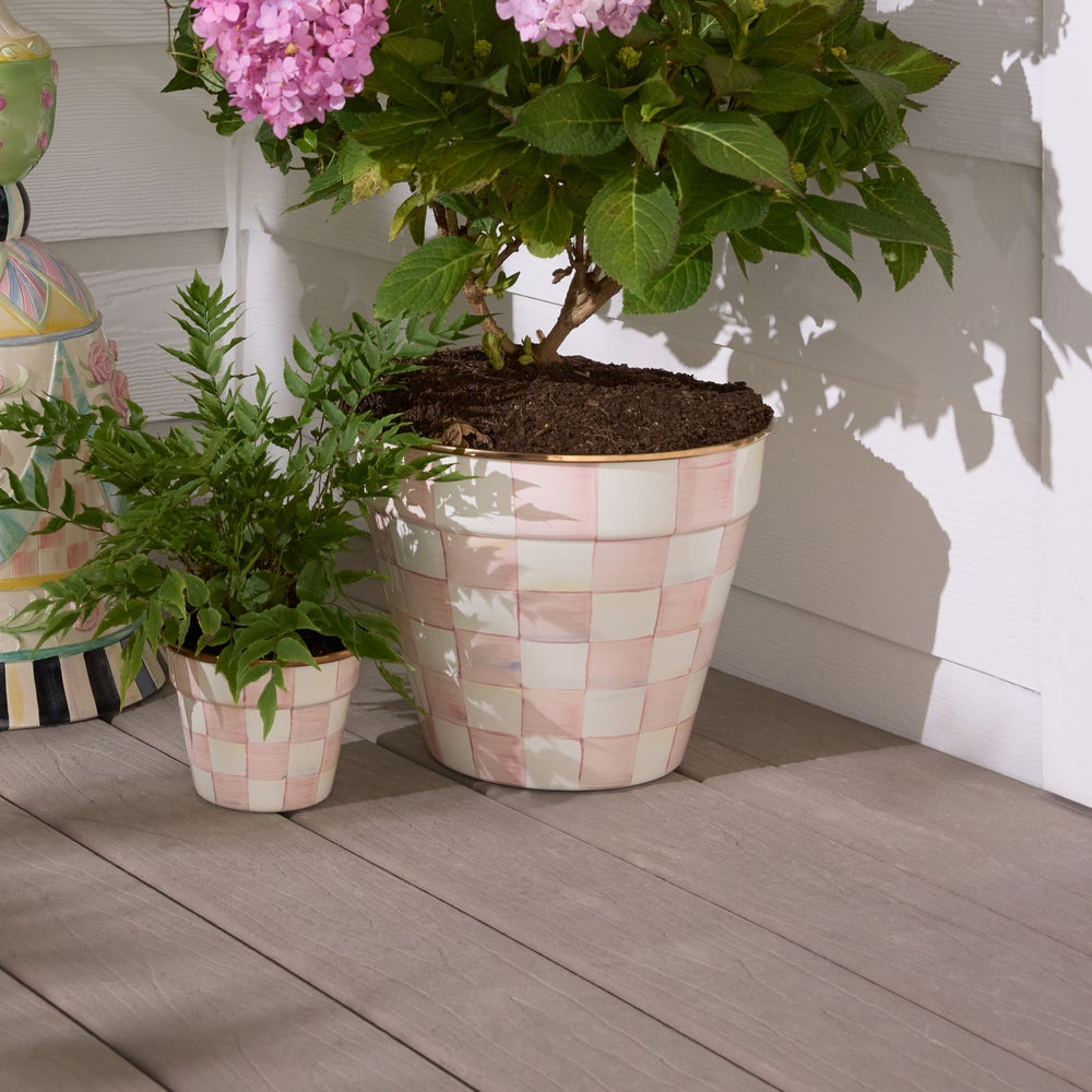 MACKENZIE-CHILDS Mackenzie-chilllds Enamel Check Extra Large Garden Pot - Image 3