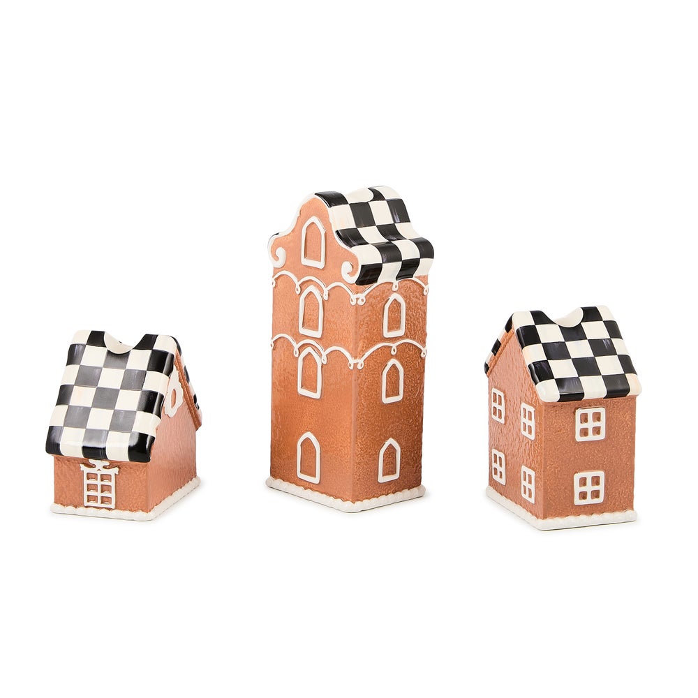 MACKENZIE-CHILDS Mackenzie-chilllds Gingerbread Village Candle Holders, Set of 3 - Image 2