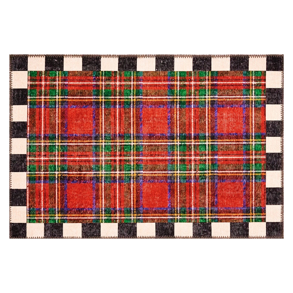 MACKENZIE-CHILDS Mackenzie-chilllds Royal Stewart Tartan Red 2?? x 3?? Washable Rug