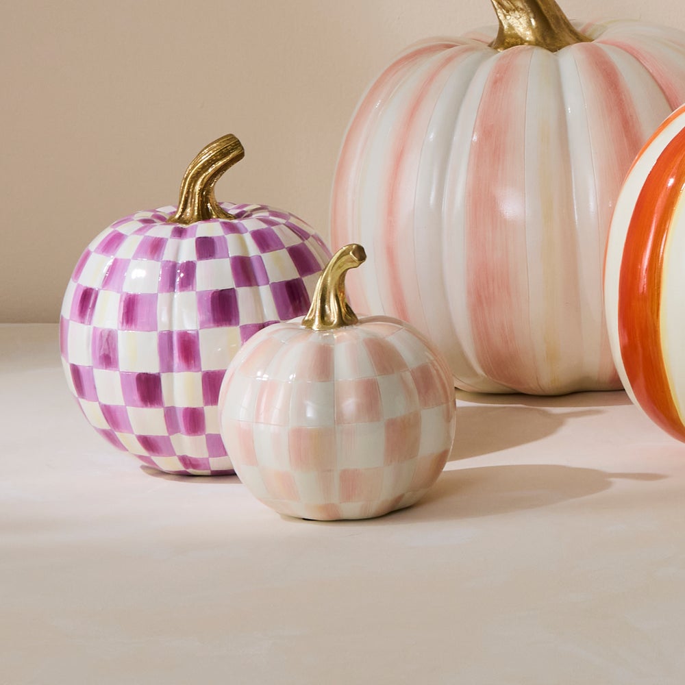 MACKENZIE-CHILDS Mackenzie-chilllds Rosy Check Mini Pumpkin - Image 2