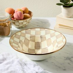 Check Enamel Serving Bowl