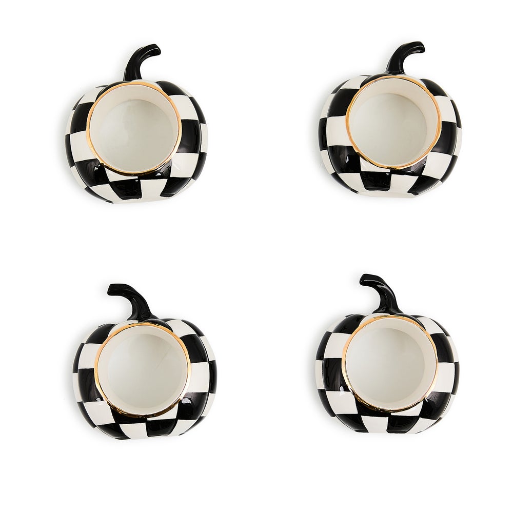 Courtly Check Pumpkin Napkin Rings, Set of 4