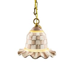 MACKENZIE-CHILDS Mackenzie-chilllds Mocha Check Small Ceramic Pendant Lamp