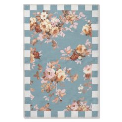 MACKENZIE-CHILDS Mackenzie-chilllds Slate Wild Rose Washable Rug
