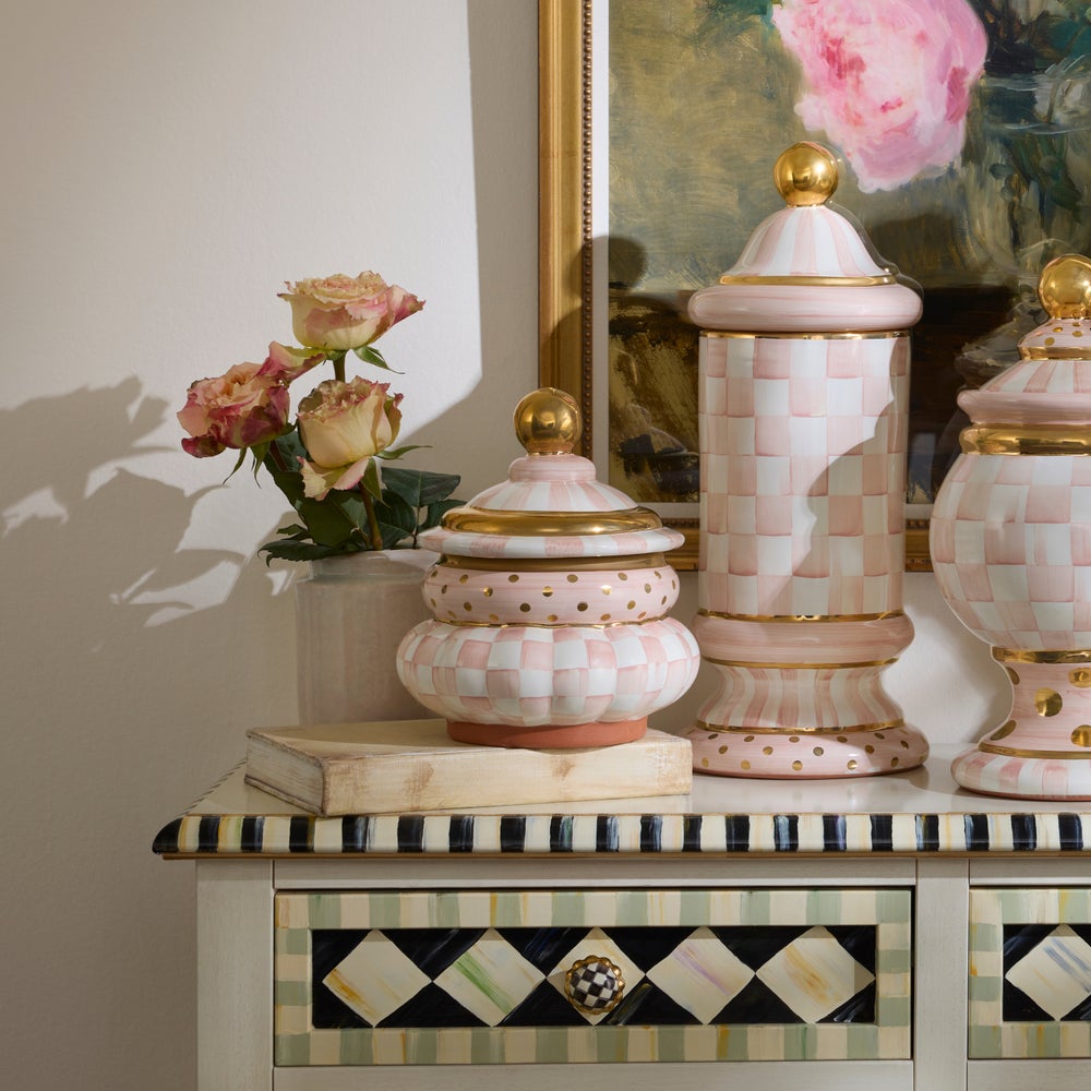 MACKENZIE-CHILDS Mackenzie-chilllds Rosy Check Ceramic Canister - Image 6