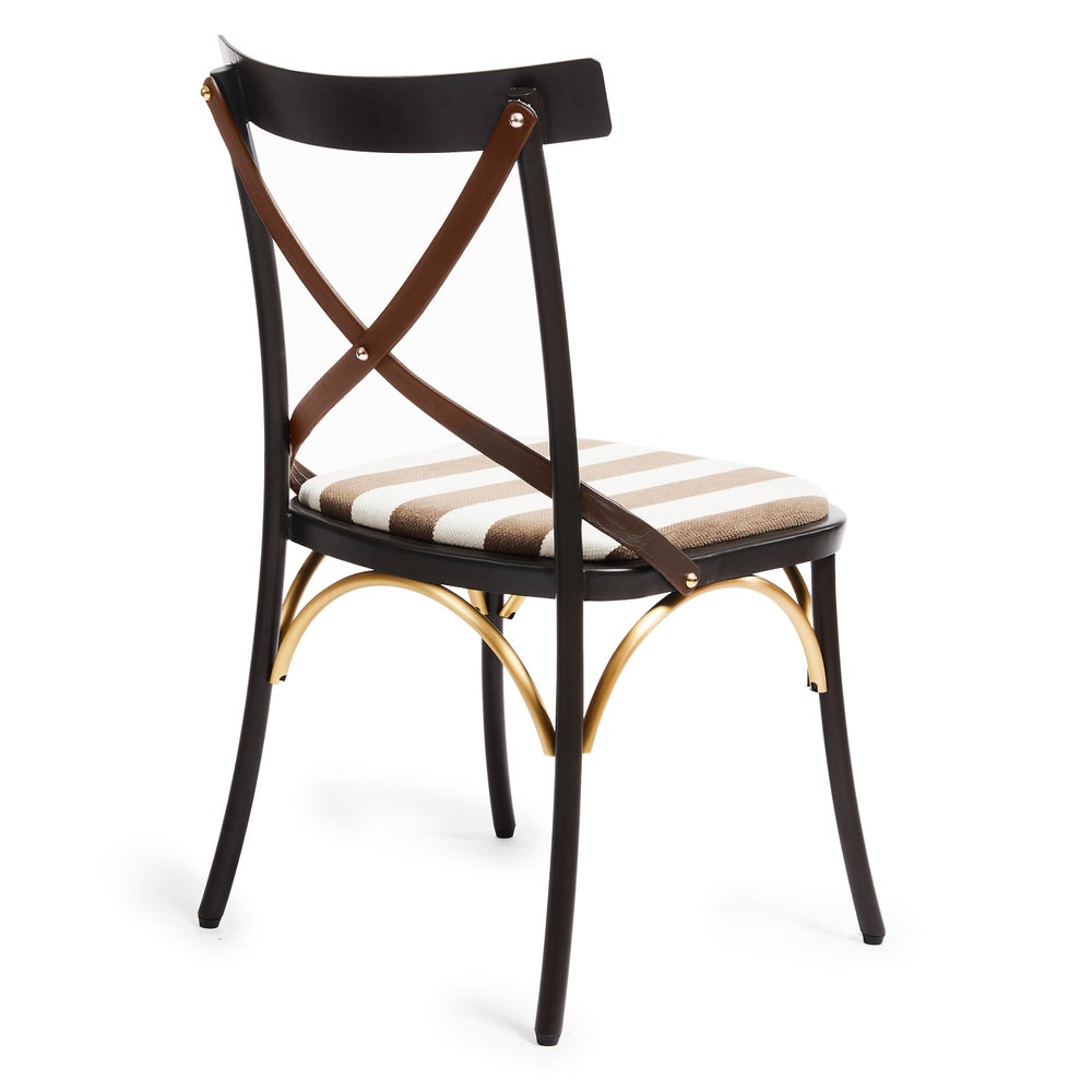MACKENZIE-CHILDS Mackenzie-chilllds Flatiron Brown Stripe Dining Chair - Image 5