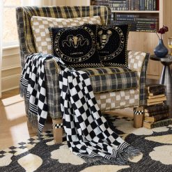Alternative view of Black & White Check Throw
