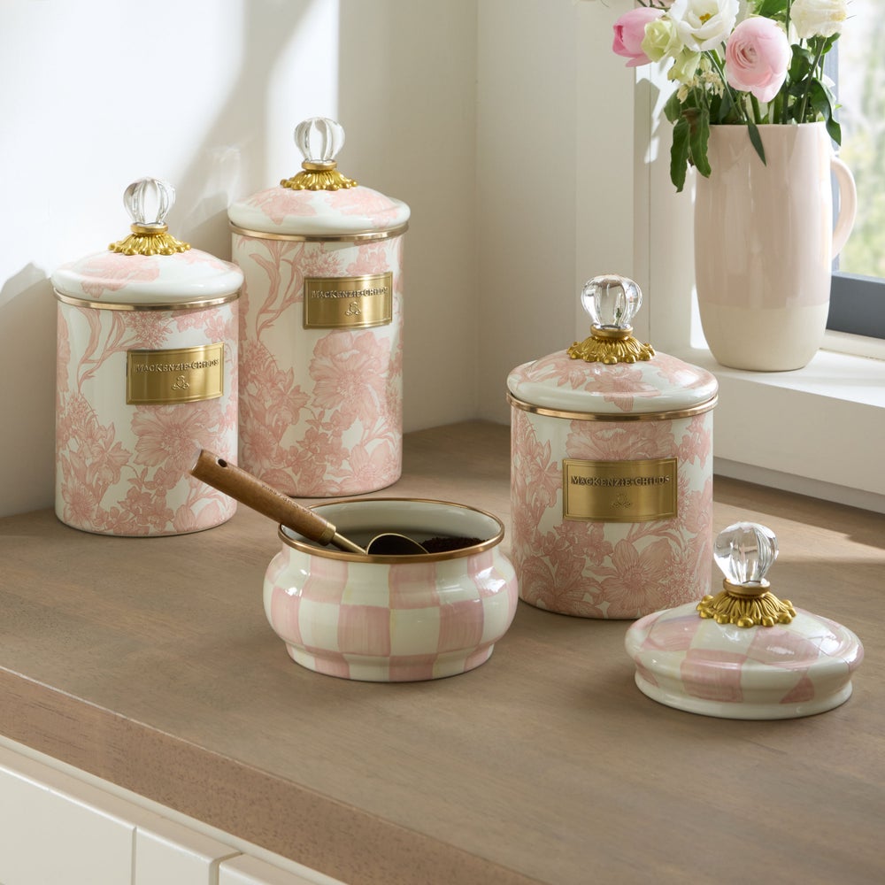 MACKENZIE-CHILDS Mackenzie-chilllds Rosy English Garden Enamel Canisters - Image 5