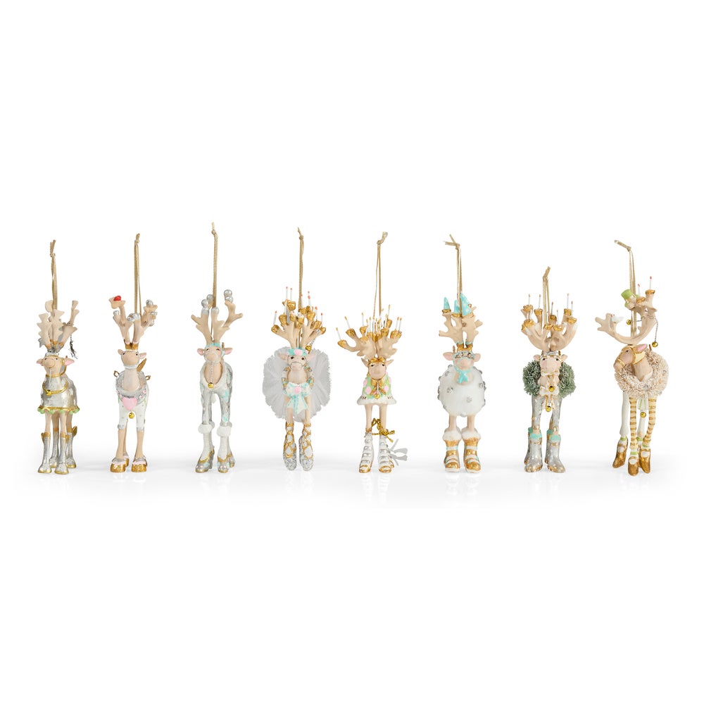 MACKENZIE-CHILDS Mackenzie-chilllds Patience Brewster Moonbeam Reindeer Mini Ornaments Set - Image 6