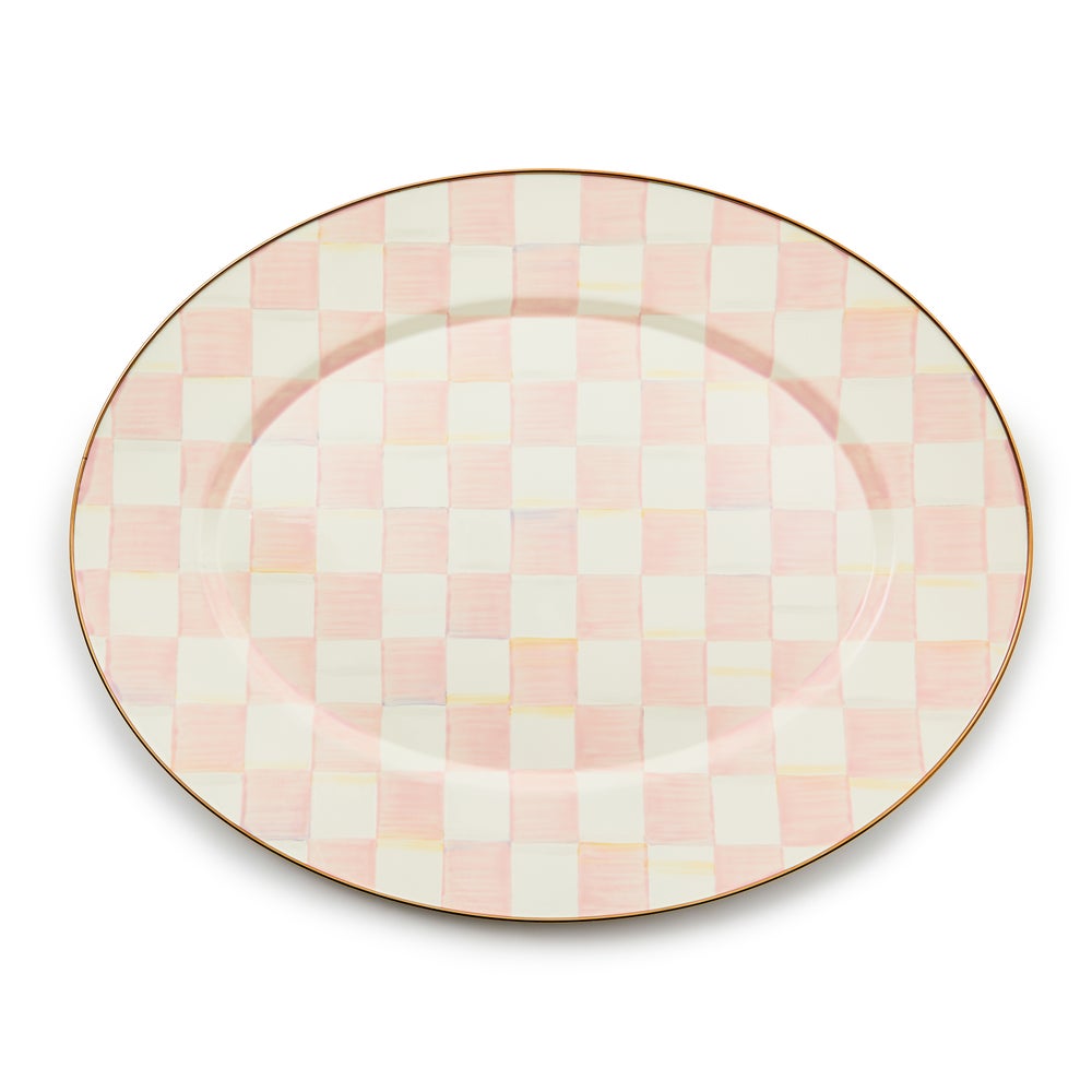 Check Enamel Oval Platter - Image 12