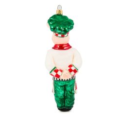 Alternative view of Check It Out Chef Pig Glass Ornament