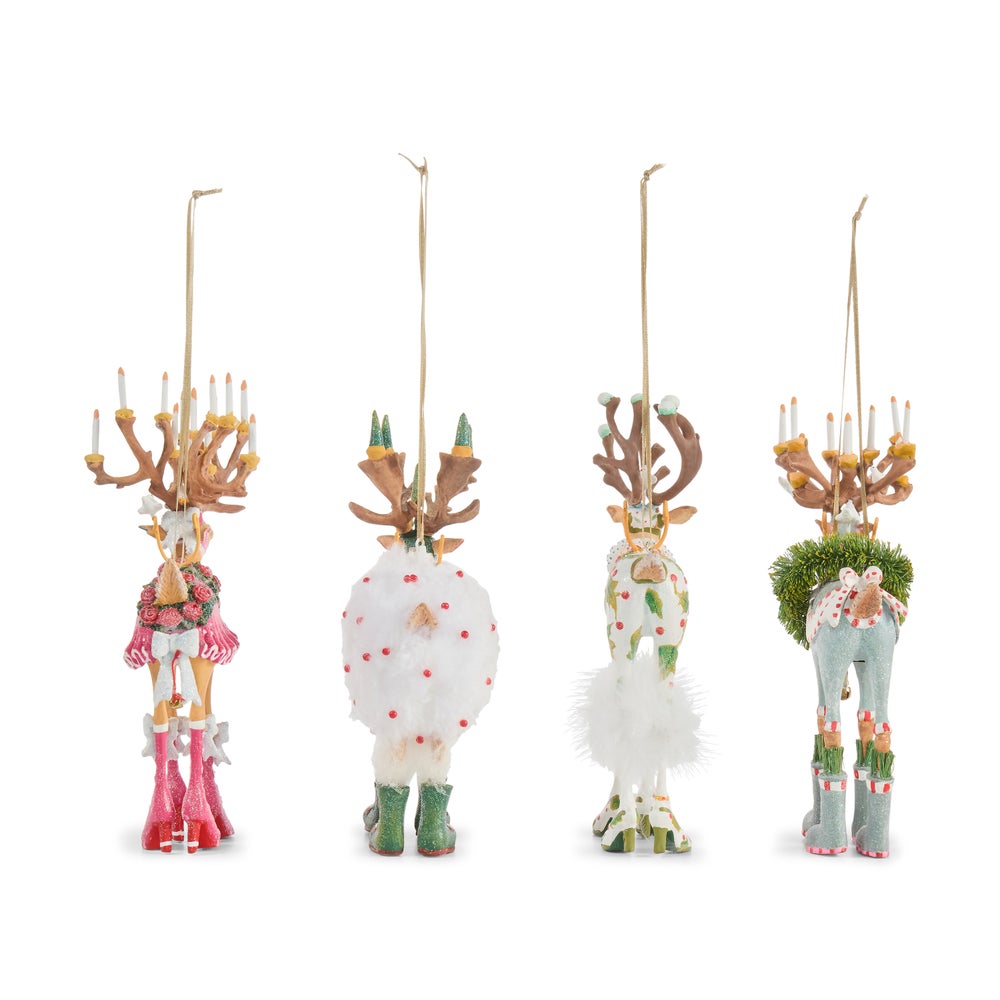 MACKENZIE-CHILDS Mackenzie-chilllds Patience Brewster Dash Away Reindeer Ornament Set - Image 5