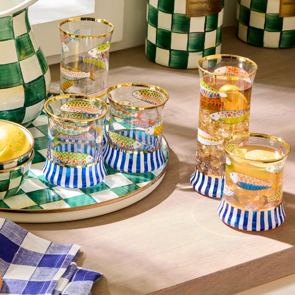 MACKENZIE-CHILDS Mackenzie-chilllds Go Fish Glassware - Image 3