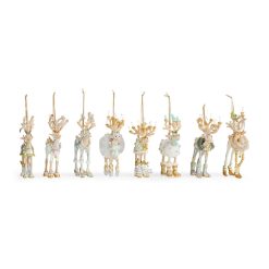 MACKENZIE-CHILDS Mackenzie-chilllds Patience Brewster Moonbeam Reindeer Mini Ornaments Set