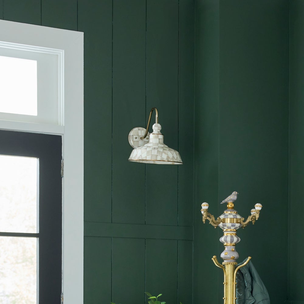 MACKENZIE-CHILDS Mackenzie-chilllds Mocha Check 12?? Barn Sconce - Image 2