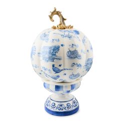 MACKENZIE-CHILDS Mackenzie-chilllds Royal Autumn Toile Short Pedestal Pumpkin