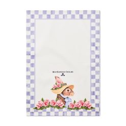 MACKENZIE-CHILDS Mackenzie-chilllds Rabbit with Bonnet Printed Dish Towel