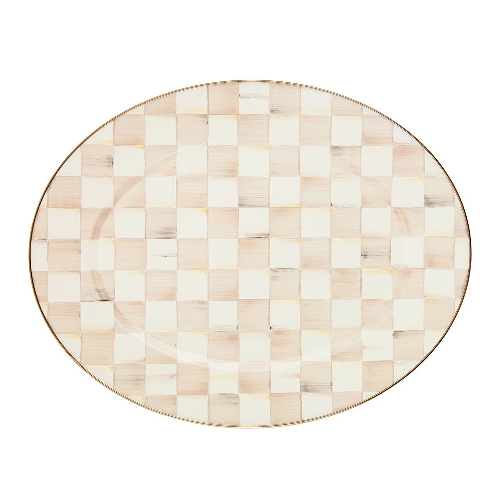 Check Enamel Oval Platter - Image 14