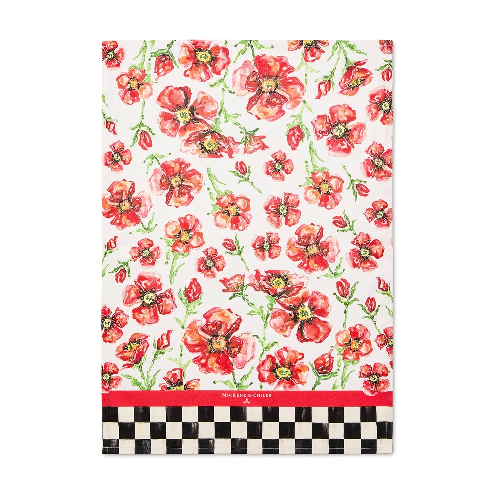 MACKENZIE-CHILDS Mackenzie-chilllds Red Poppies Printed Dish Towel