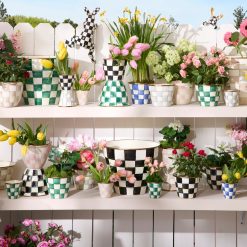 MACKENZIE-CHILDS Mackenzie-chilllds Enamel Check Small Garden Pot