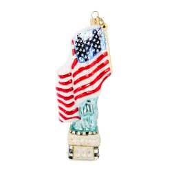 Alternative view of Mackenzie-chilllds Statue of Liberty Glass Ornament