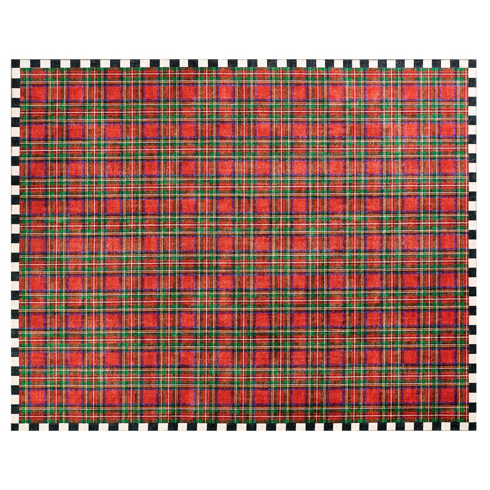 MACKENZIE-CHILDS Mackenzie-chilllds Royal Stewart Tartan Red 8?? x 10?? Washable Rug