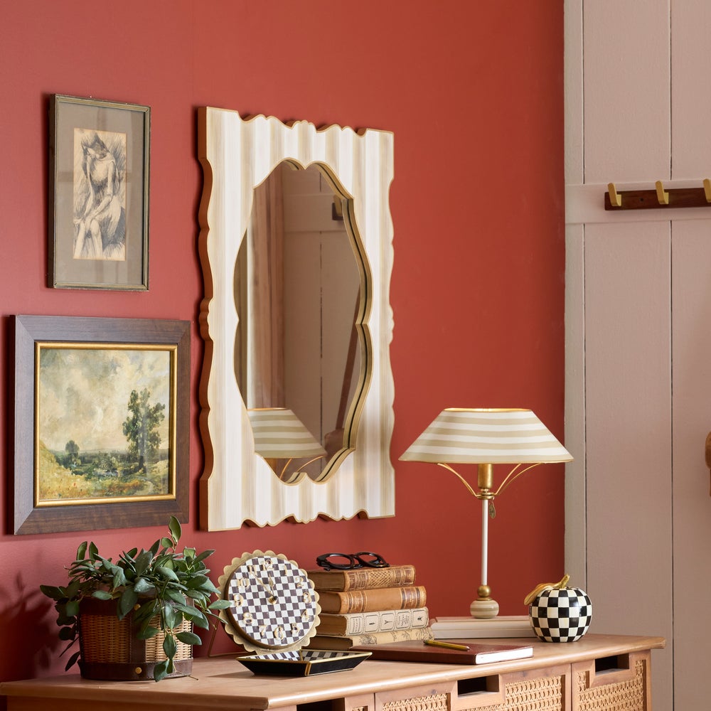MACKENZIE-CHILDS Mackenzie-chilllds Mocha Stripe Wall Mirror - Image 2
