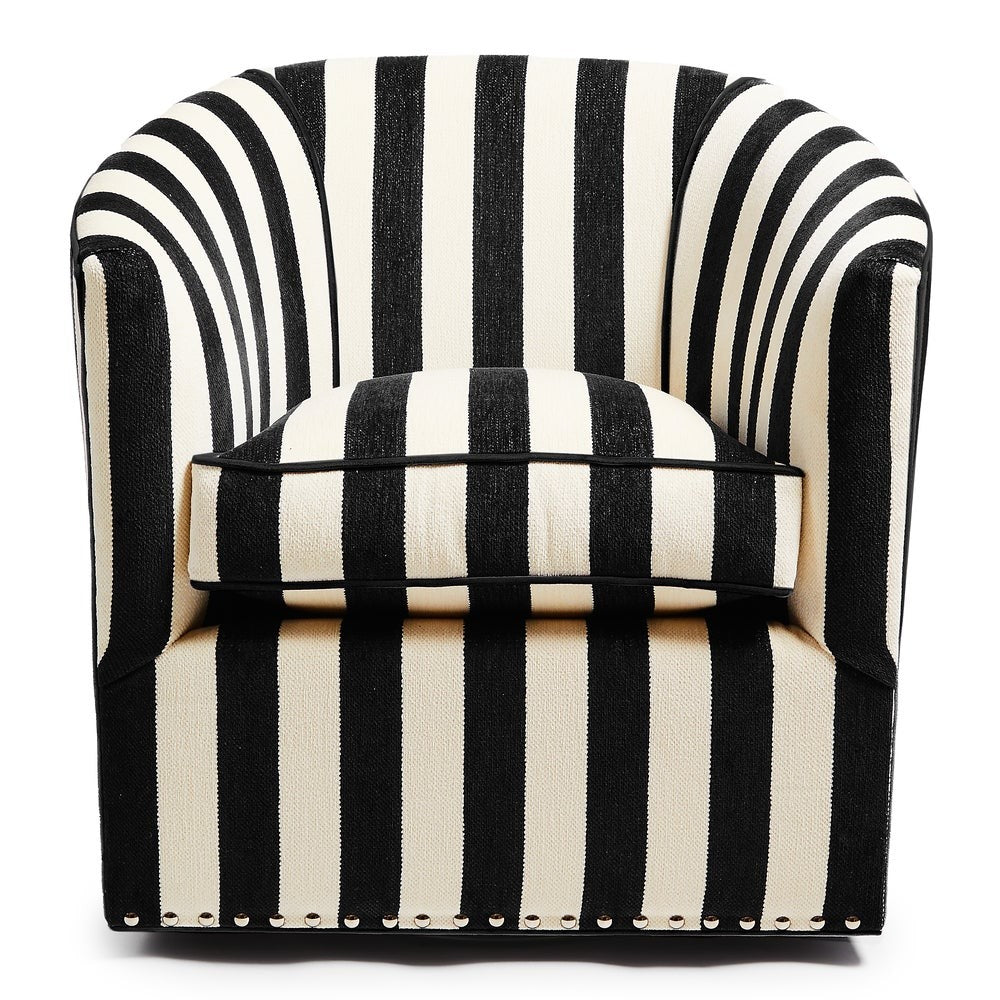 MACKENZIE-CHILDS Mackenzie-chilllds Marquee Black Stripe Furniture Collection - Image 5