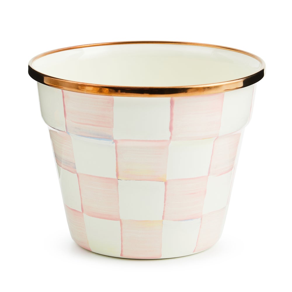 MACKENZIE-CHILDS Mackenzie-chilllds Enamel Check Small Garden Pot - Image 6