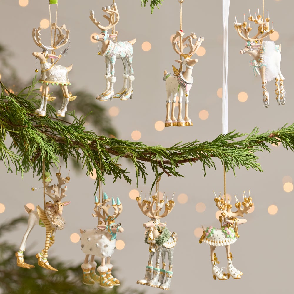 MACKENZIE-CHILDS Mackenzie-chilllds Patience Brewster Moonbeam Reindeer Mini Ornaments Set - Image 2